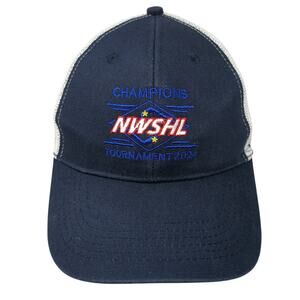 NWSHL Champions Tournament 2024 Snapback Trucker Hat Blue One Size Apollo USA